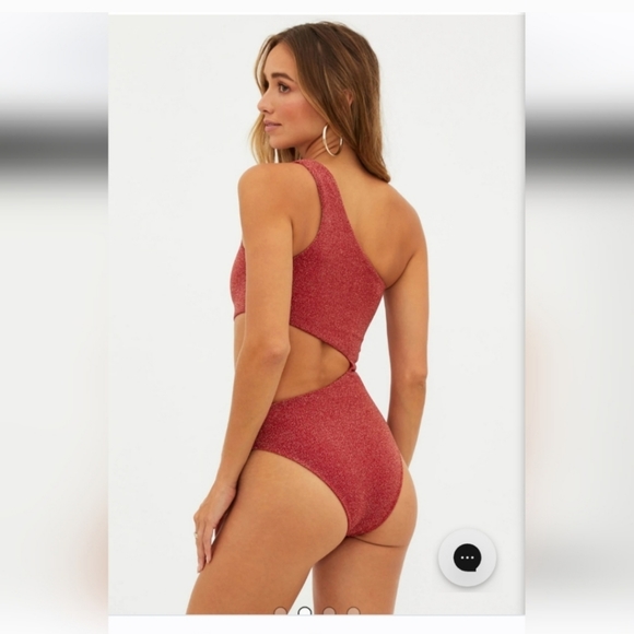 Beach Riot Red One-Shoulder One Piece - Picture 2 of 5